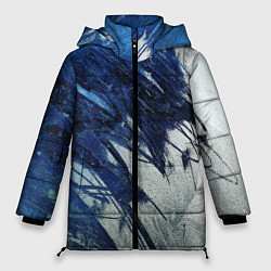 Куртка зимняя женская Серо-синее абстрактное, цвет: 3D-красный