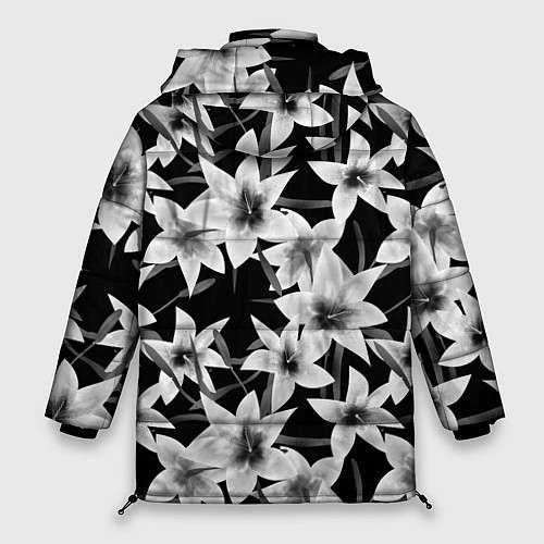 Женская зимняя куртка Лилии черно-белые / 3D-Красный – фото 2