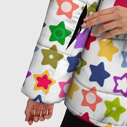Куртка зимняя женская Разноцветные звездочки, цвет: 3D-светло-серый — фото 2