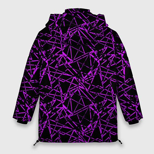 Женская зимняя куртка Фиолетово-черный абстрактный узор / 3D-Красный – фото 2