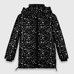 Женская зимняя куртка Черно-белый спортивный узор