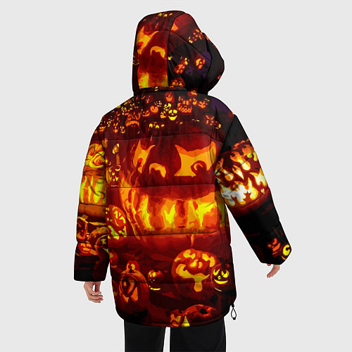 Женская зимняя куртка Тыквы на Хэллоуин / 3D-Черный – фото 4