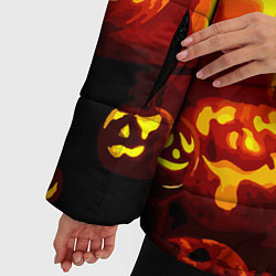 Куртка зимняя женская Тыквы на Хэллоуин, цвет: 3D-черный — фото 2