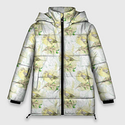 Куртка зимняя женская Маленькие птички, цвет: 3D-черный