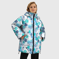Куртка зимняя женская Зимние Снежные Узоры, цвет: 3D-черный — фото 2