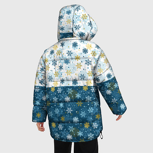 Женская зимняя куртка Падают Снежинки / 3D-Черный – фото 4