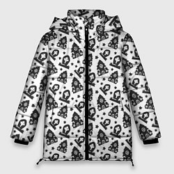 Куртка зимняя женская Patern Halloween 8, цвет: 3D-черный