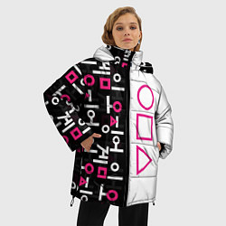 Куртка зимняя женская Игра в кальмара: Стражи, цвет: 3D-черный — фото 2