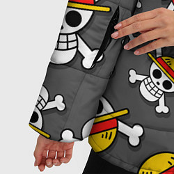Куртка зимняя женская Ван-Пис, Мугивара узор, цвет: 3D-черный — фото 2