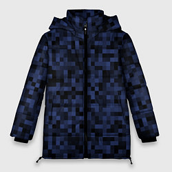 Женская зимняя куртка Темная пиксельная абстракция
