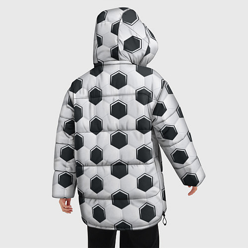 Женская зимняя куртка Текстура футбольного мяча / 3D-Черный – фото 4