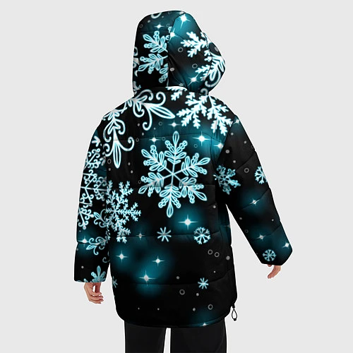 Женская зимняя куртка Космические снежинки / 3D-Черный – фото 4