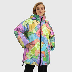 Куртка зимняя женская Цветные пластыри, цвет: 3D-светло-серый — фото 2