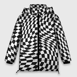 Женская зимняя куртка Черно-белая клетка Black and white squares