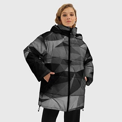 Куртка зимняя женская Чб абстракция, цвет: 3D-черный — фото 2