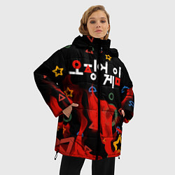 Куртка зимняя женская Игра в кальмара пламя, цвет: 3D-светло-серый — фото 2