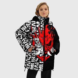 Куртка зимняя женская CYBERPUNK 2077: SAMURAI, цвет: 3D-черный — фото 2