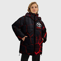 Куртка зимняя женская Тойота 3D плиты с подсветкой, цвет: 3D-красный — фото 2