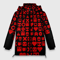 Женская зимняя куртка Любовь, смерть и роботы пиктограммы