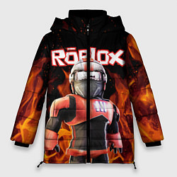 Куртка зимняя женская ROBLOX FIRE РОБЛОКС ОГОНЬ ПОЖАРНЫЙ, цвет: 3D-светло-серый