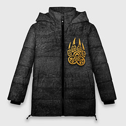 Женская зимняя куртка Волчий отпечаток золотом Символ Велеса