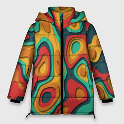 Куртка зимняя женская 3D узор Color, цвет: 3D-черный