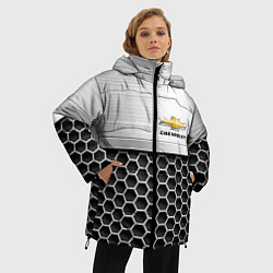 Куртка зимняя женская Шевроле Стальная решетка, цвет: 3D-черный — фото 2