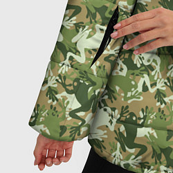 Куртка зимняя женская Лягушки камуфляж, цвет: 3D-черный — фото 2