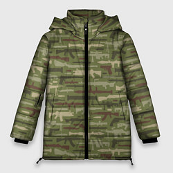 Куртка зимняя женская Оружие камуфляж, цвет: 3D-светло-серый