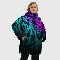 Куртка зимняя женская НЕОНОВОЕ ГРАФФИТИ NEON, цвет: 3D-черный — фото 2