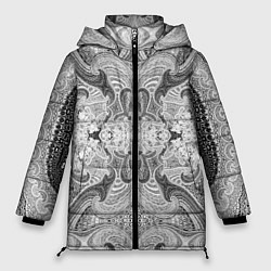 Женская зимняя куртка Черно-белый абстрактный узор