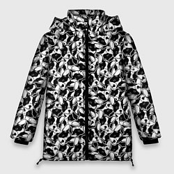 Куртка зимняя женская Щенки Французского Бульдога, цвет: 3D-черный