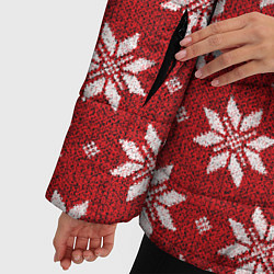 Куртка зимняя женская Снежный орнамент, цвет: 3D-красный — фото 2