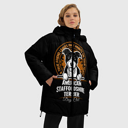 Куртка зимняя женская Американский Стаффордширский Терьер, цвет: 3D-черный — фото 2