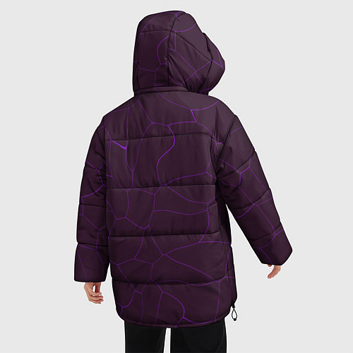 Женская зимняя куртка Вишневые разломы / 3D-Черный – фото 4