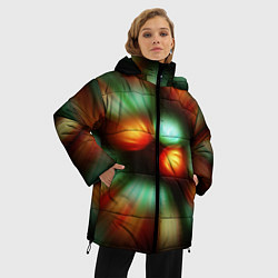 Куртка зимняя женская Вспышка света в виде ярких линий, цвет: 3D-черный — фото 2