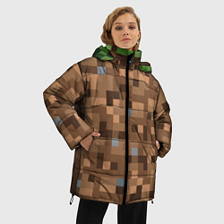 Куртка зимняя женская ЗЕМЛЯ DIRT MINECRAFT, цвет: 3D-светло-серый — фото 2