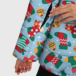 Куртка зимняя женская Christmas Background, цвет: 3D-черный — фото 2