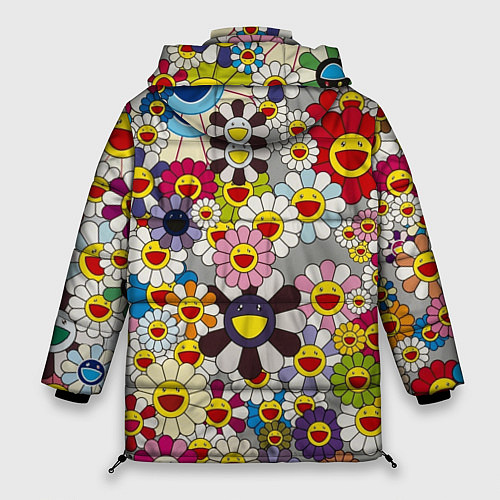 Женская зимняя куртка Flower Superflat, Такаши Мураками / 3D-Красный – фото 2