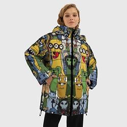 Куртка зимняя женская Семья монстров в деле, цвет: 3D-черный — фото 2