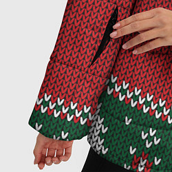 Куртка зимняя женская Knitted Christmas Pattern, цвет: 3D-черный — фото 2
