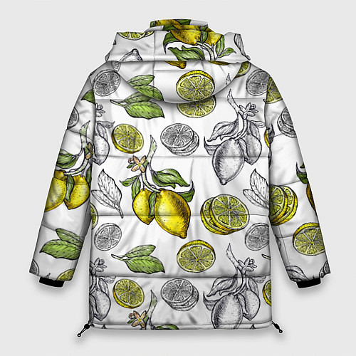 Женская зимняя куртка Лимонный паттерн / 3D-Светло-серый – фото 2