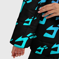 Куртка зимняя женская JOJOS BIZARRE ADVENTURE NEON PATTERN НЕОН УЗОР, цвет: 3D-светло-серый — фото 2