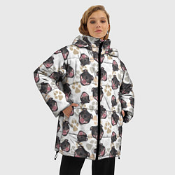 Куртка зимняя женская Стаффордширский Бультерьер Bull-Terrier, цвет: 3D-черный — фото 2