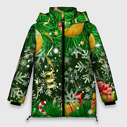 Куртка зимняя женская Новогоднее Настроение Елка, цвет: 3D-светло-серый