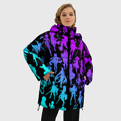 Куртка зимняя женская GENSHI IMPACT HEROES NEON НЕОНОВЫЙ УЗОР, цвет: 3D-красный — фото 2
