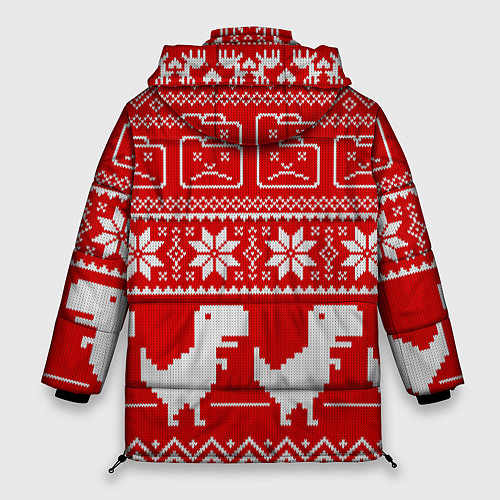 Женская зимняя куртка Вязаный принт / 3D-Красный – фото 2