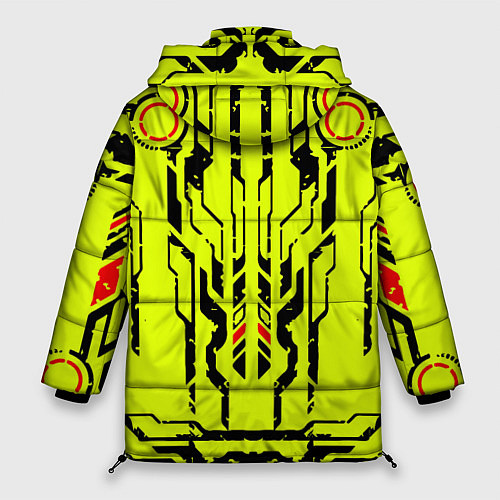 Женская зимняя куртка Cyberpunk 2077 YELLOW / 3D-Красный – фото 2