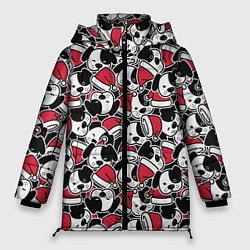 Женская зимняя куртка Щенки и красные колпаки