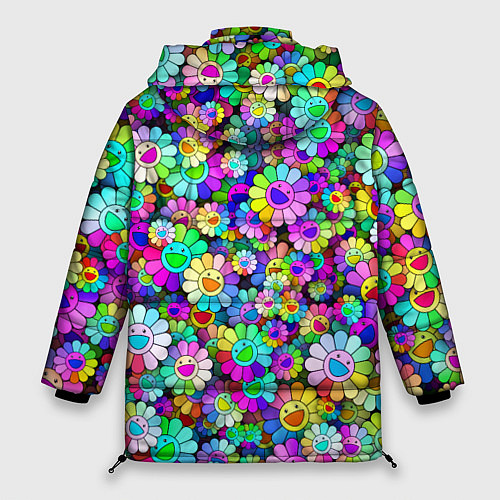 Женская зимняя куртка Rainbow flowers / 3D-Красный – фото 2